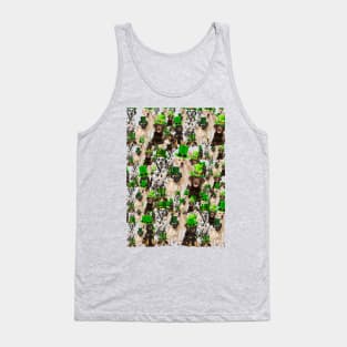 Shamrock pattern green background, st patricks dog hat pattern Tank Top